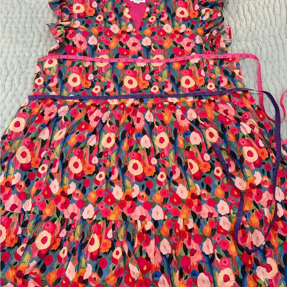 CHICSOUL
Floral Tiered Dress - Pink and Red, 2X - Picture 7 of 10